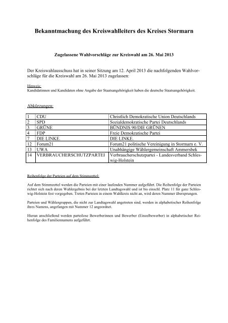 Dokument zu dieser Pressemitteilung als ... - Kreis Stormarn