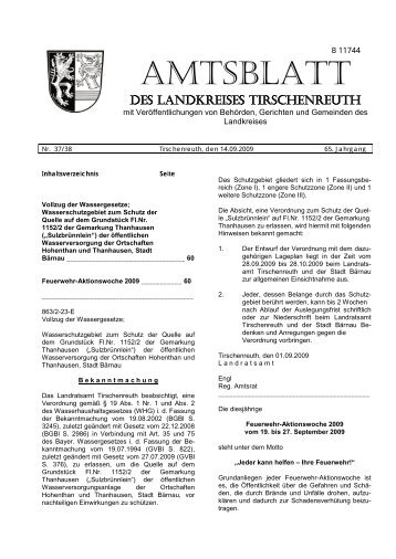 Amtsblatt Nr. 37/38 v. 14. September 2009 - Landkreis Tirschenreuth