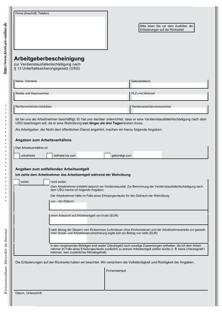 Arbeitgeberbescheinigung - Kreisverwaltung Ahrweiler