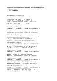 Rundenwettkampfeinteilungen Luftgewehr und Luftpistole 2010-2011