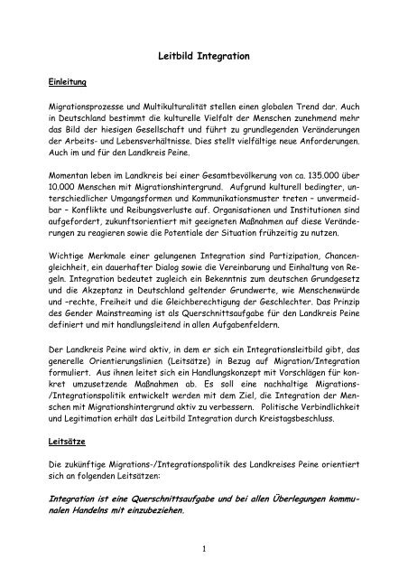 Leitbild Integration (PDF) - Kreise fÃ¼r Integration