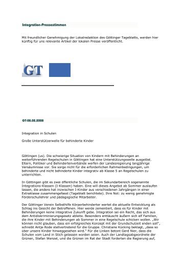 Integration Pressestimmen - Kreiselternrat-Goettingen