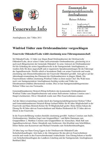 Bericht lesen - bei der Kreisfeuerwehr LÃ¼neburg