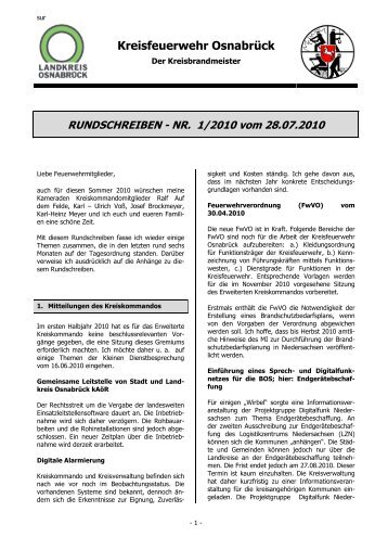 Rundschreiben Nr. 1/2010 vom 28.07.2010. - Kreisfeuerwehr ...