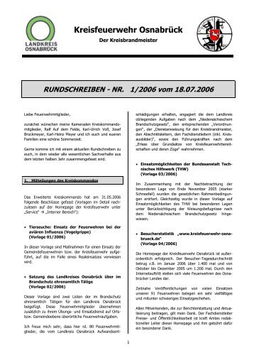Rundschreiben Nr. 1/2006 vom 18.07.2006 - Kreisfeuerwehr ...