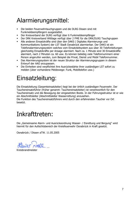 AAO Wasserrettung (PDF) - Kreisfeuerwehr OsnabrÃ¼ck