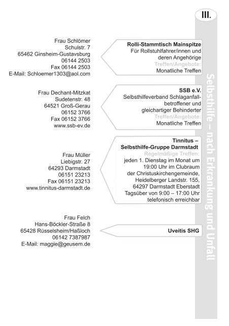 Wo finde ich Selbsthilfegruppen - Kreis GroÃ-Gerau