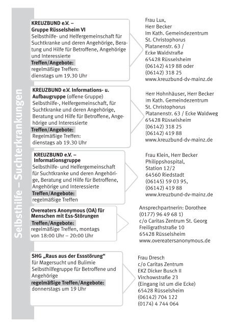 Wo find ich Selbsthilfe - Kreis GroÃ-Gerau