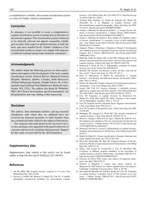 scapula fracture classification system - Kreiskrankenhaus Mechernich