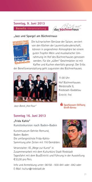 Kulturprogramm 2013 - Stadt Riedstadt