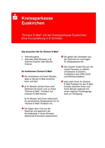 Sichere E-Mail auf einen Blick - Kreissparkasse Euskirchen