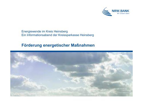 FÃ¶rderung energetischer MaÃnahmen - Kreissparkasse Heinsberg