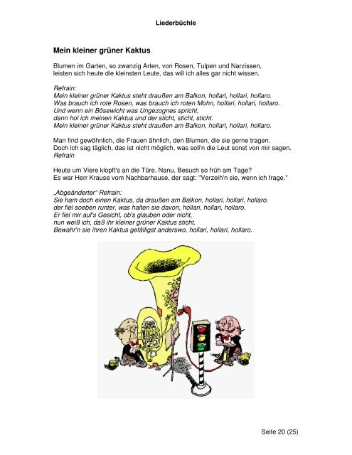 Liederbüchle „Volks- und Lumpenlieder“ - Kraiss - www.akraiss.de