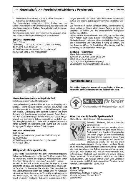KVHS-Programm 2014 zum Blättern - Kreisvolkshochschule ...