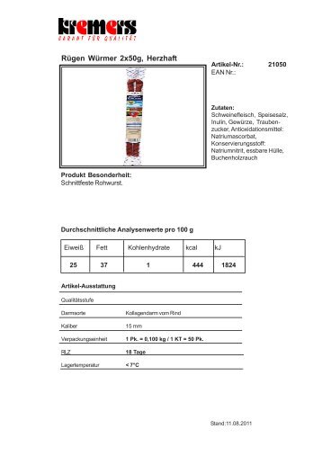 Rügen Würmer 2x50g, Herzhaft