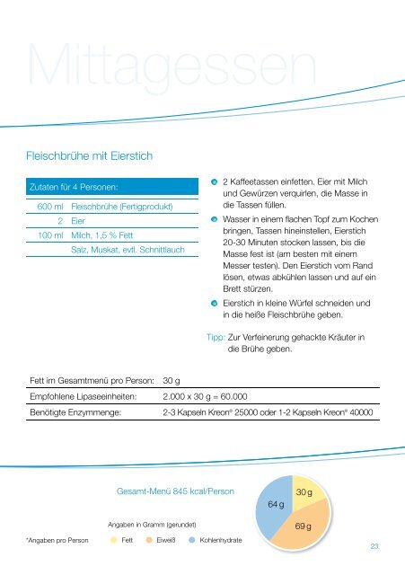 Ernährungsschulung Exokrine Pankreasinsuffizienz - Kreon