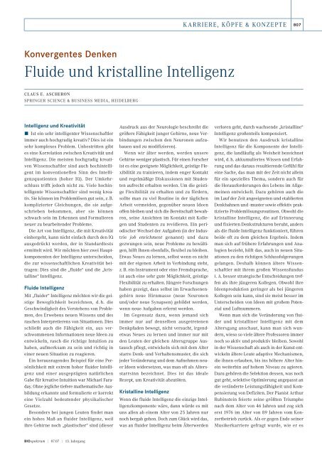 Kristalline Und Fluide Intelligenz Fluide und kristalline Intelligenz