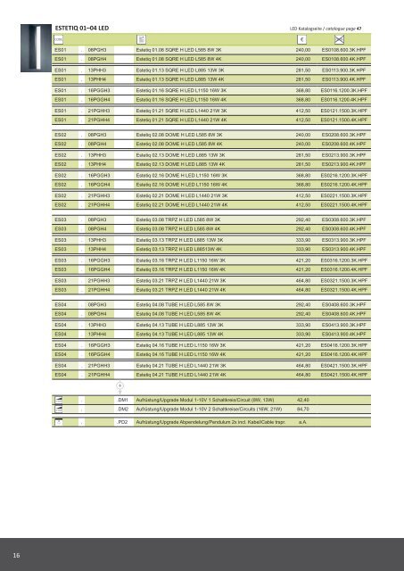 PREISLISTE / PRICE LIST - Akzentlicht