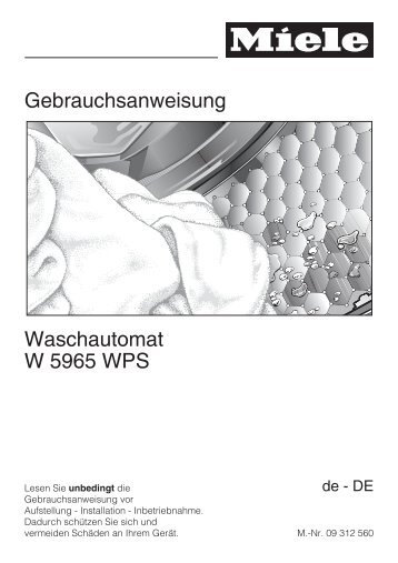 Gebrauchsanweisung Waschautomat W 5965 WPS - Miele