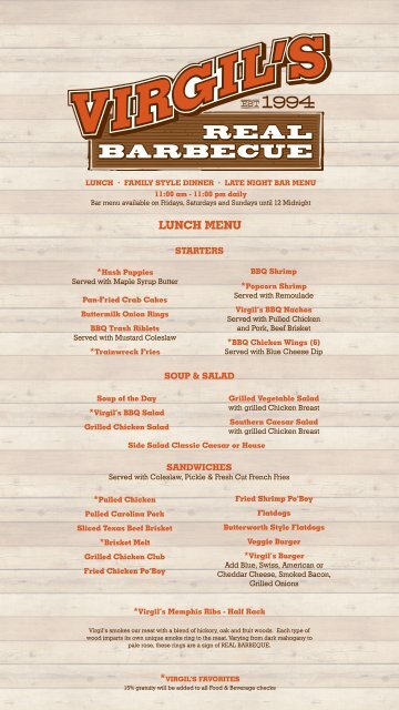 LUNCH MENU - Atlantis