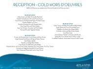 RECEPTION ~ COLD HORS D'OEUVRES - Atlantis