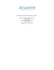 Kerzner International Resorts, Inc. Casino Credit 1000 ... - Atlantis