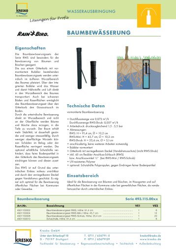 baumbewÃ¤sserung - Kresko GmbH - Fachhandel fÃ¼r Gartentechnik