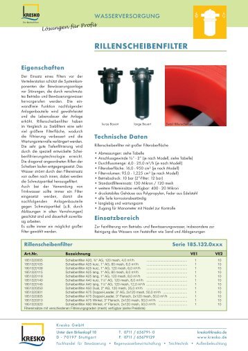rillenscheibenfilter - Kresko GmbH - Fachhandel fÃ¼r Gartentechnik