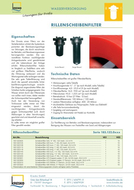 rillenscheibenfilter - Kresko GmbH - Fachhandel fÃ¼r Gartentechnik