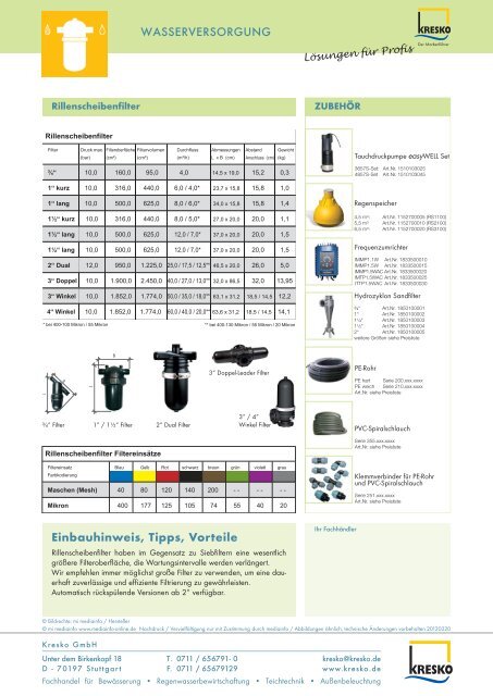 rillenscheibenfilter - Kresko GmbH - Fachhandel fÃ¼r Gartentechnik