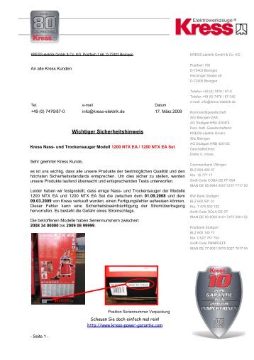 PDF-Download "Sicherheitshinweis 1200 NTX EA / 1200 ... - Kress