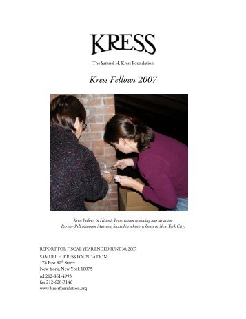 Kress Fellows 2007 - Samuel H. Kress Foundation