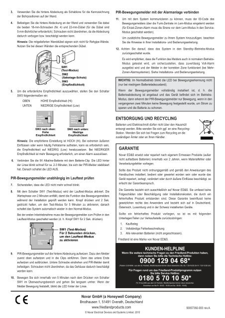 Passiv-Infrarot-Bewegungsmelder - Friedland