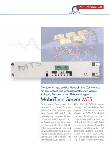 MobaTime Server MTS - und Stempeluhren