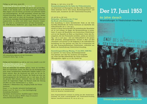Der 17. Juni 1953 - Kulturamt Friedrichshain-Kreuzberg