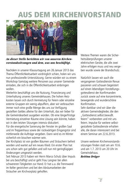 Gemeindebrief Ausgabe 3/2013 - Ev.-Luth. Kirchengemeinde .Zum ...