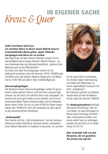Gemeindebrief Ausgabe 2/2011 - Ev.-Luth. Kirchengemeinde .Zum ...