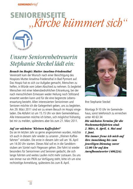 Gemeindebrief Ausgabe 2/2011 - Ev.-Luth. Kirchengemeinde .Zum ...