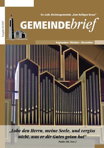 GEMEINDEbrief - Ev.-Luth. Kirchengemeinde .Zum Heiligen Kreuz.