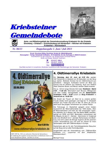 Gemeindebote Doppelausgabe 1. Juni / Juli 2013