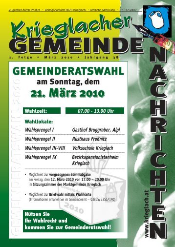 1. Folge / MÃ¤rz 2010 - Gemeinde Krieglach