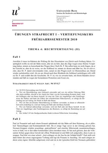 Thema 4 FS 10 - Institut fÃ¼r Strafrecht und Kriminologie - UniversitÃ¤t ...