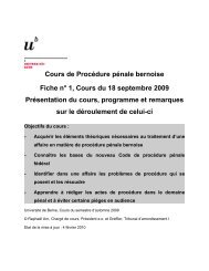 Cours de ProcÃ©dure pÃ©nale bernoise