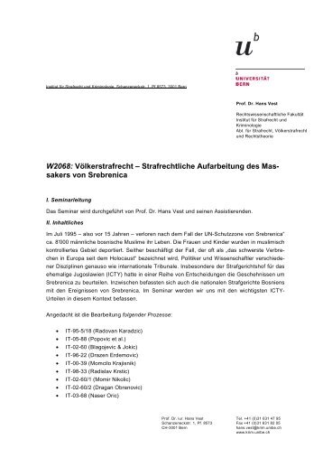 100111 Seminarausschreibung FS 10 - Institut fÃ¼r Strafrecht und ...