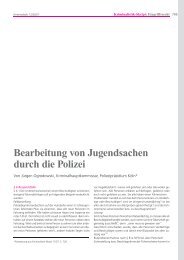 Bearbeitung von Jugendsachen durch die Polizei - Kriminalistik