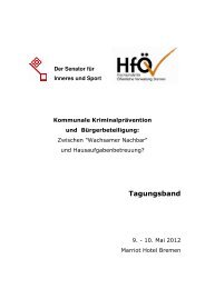 Tagungsband - Kooperationsstelle KriminalprÃ¤vention Bremen