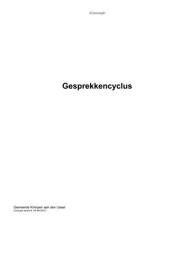 Gesprekkencyclus - Gemeente Krimpen aan den IJssel