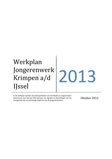 Werkplan - Gemeente Krimpen aan den IJssel