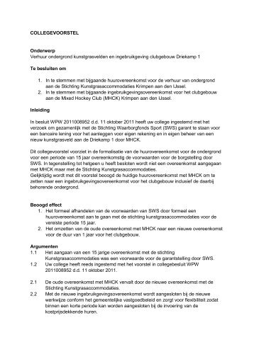 verhuur ondergrond Kunstgrasvelden stichting ...