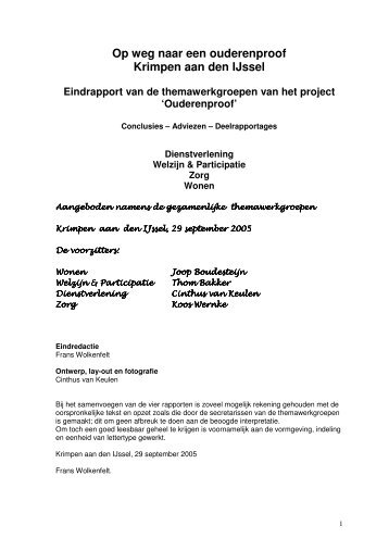 Eindrapport Ouderenproof 2005 - Gemeente Krimpen aan den IJssel